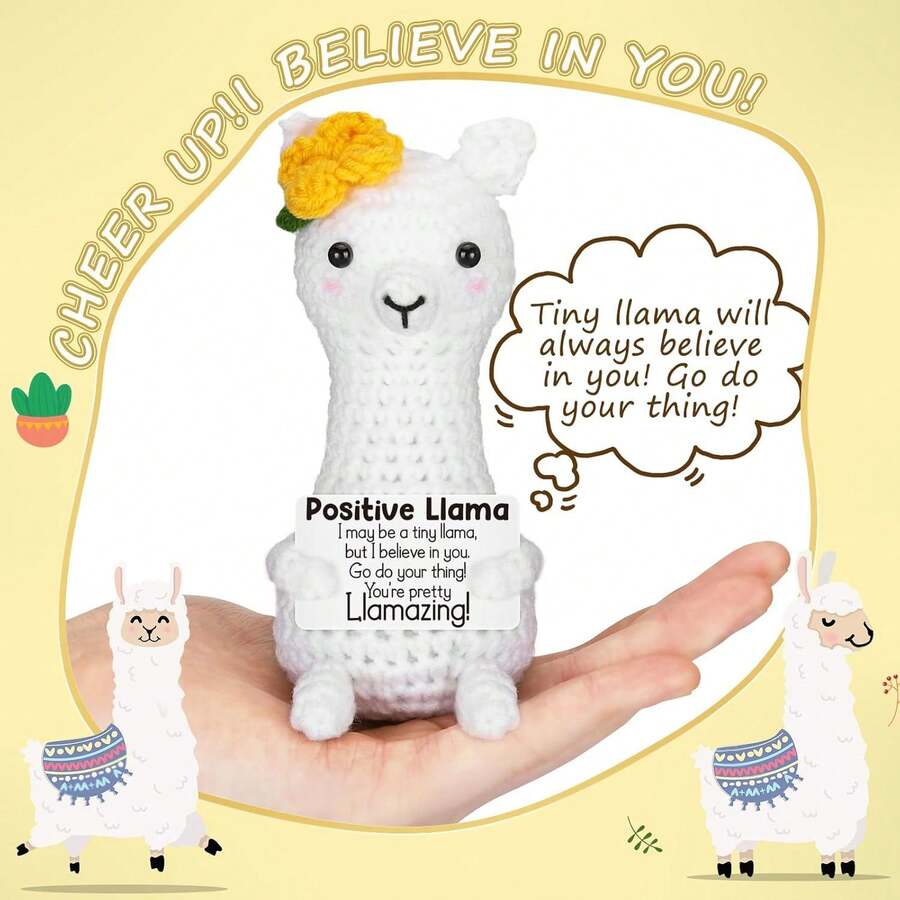 1pc Yellow Sheep Knitted Plush Doll Ornaments With Encouraging Words Can Be Given As Small Gifts To Friends And Family. Lovely Plush Doll Gift Design And Encouraging Words Are Very Warm And Sweet! These Lovely Dolls Will Always Be Your Friends, And They Will Make You Feel Relaxed And Happy!