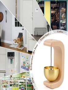 1-3pcs Vintage Style Indoor Copper Alloy Wind Chimes, Metal Door Hanging Clocks, Entrance Alarm Bells And Hanging Decorative Bells. Waterproof And Rust-Resistant Design, Striking Sound Reminder, Holiday Gifts, Home Office Decor, Wooden Wind Chimes, Elegant Home Decor - Multicolor - View 9