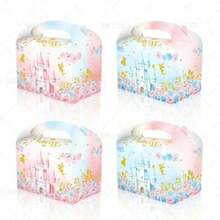 Packs Princ Treat Gift Boxes Little Princ Crown Theme Birthday Party Gift Box Prince Castle Goodie Cardboard Boxes With Handles For Princ Baby Shower Girls Birthday Party Plies Favors - 公主 - 查看 4