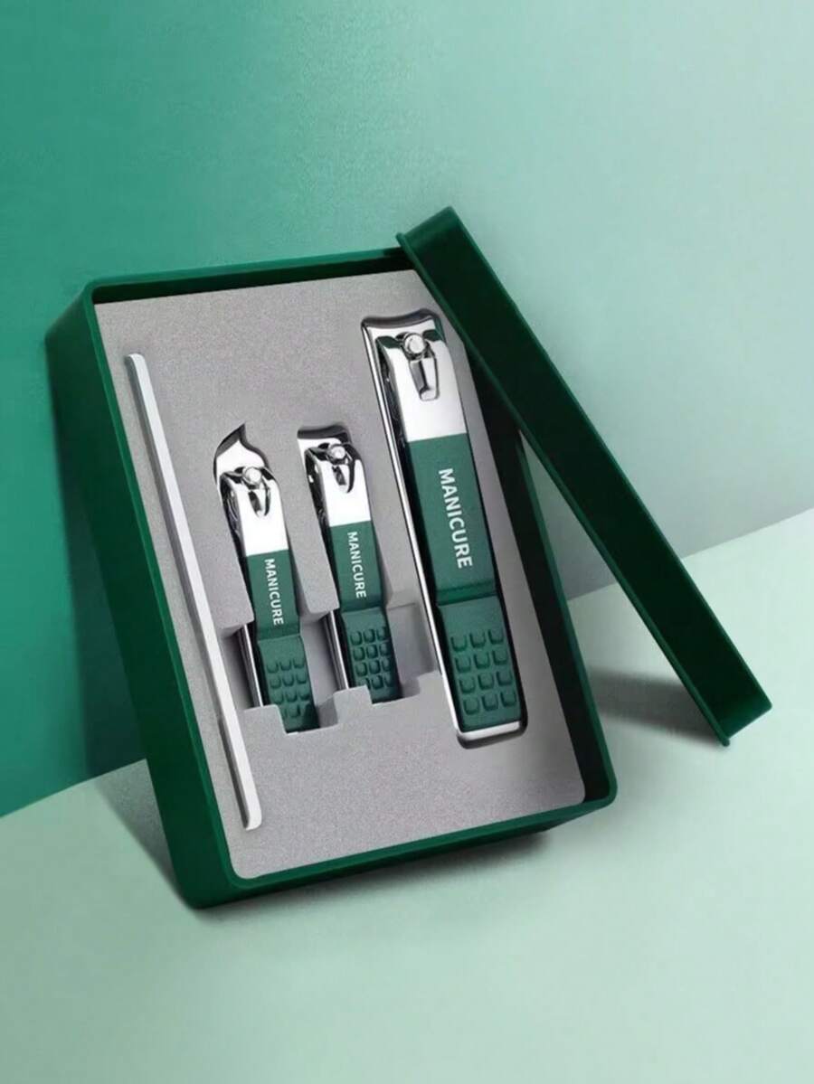 Conjunto de cortadores de unhas portáteis de aço inoxidável de alta qualidade, com lâminas afiadas, corte preciso e estrutura robusta, adequados para aparar unhas das mãos e dos pés, cortadores de unhas retos e diagonais, ferramentas para nail art, kit profissional quatro em um para cuidados com as unhas - conjunto completo de manicure e pedicure com ferramentas, cortadores de unhas, lixas e estojo de armazenamento - kit de cuidados pessoais para viagens ou uso doméstico, conjunto de manicure, viagens, presentes de Natal.