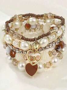 Beaded Bracelets, Fashion Multilayer Wrist Bracelet Set For Women - Nhiều màu - Xem 12