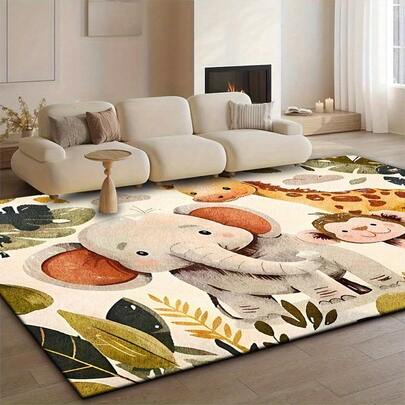 1pc Kids Cartoon Pattern Carpet, Decorative Rug, Creative Funny Design, Multi-Color Options