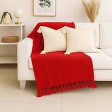 Handmade Decorative Sofa Throw Blanket, XGG Giant Size, Protective Cotton - Red - View 2