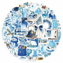 50PCS Ice And Snow Christmas Day Decoration Graffiti Stickers DIY Decorative Decals Phone Case Laptop Diary Guitar Cups Stationery Waterproof Stickers - Multicolor - View 2