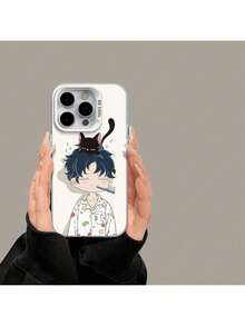a la UE (DE y ES) Funda de teléfono de pareja de gatos para hombres y mujeres, adecuada para iPhone 16 Pro Max, funda de teléfono de alta calidad para iPhone 15pro/14Pro/13 Pro/12Pro unisex, resistente a golpes, resistente a arañazos, funda de teléfono de alta calidad. - Negro - Ver 3