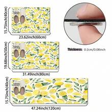 1pc Yellow Lemon Anti-Slip And Oil-Proof Kitchen Mat, Simple Rectangular Waterproof And Dirt-Resistant Carpet, Suitable For Living Room, Bedroom, Corridor, Bathroom And Laundry Polyester Carpet, Suitable For Indoor And Outdoor Home Decoration. - Multicolor - View 5