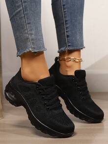 Women's Fashion Shock-Absorbing Breathable Casual Lightweight Running Sneakers,Trainers Women - Black - View 3