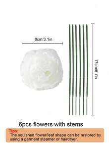 6/12/30pcs Artificial Peony Flowers With Stems, Suitable For Wedding Party Decor, Cake Decor, Home Living Room Dining Table Centerpiece, Artificial Plants, Autumn Decor, Room Decor, Desk Decor, Garden Decor, Room Decor Accessories, Gifts - màu trắng tinh khiết - Xem 9