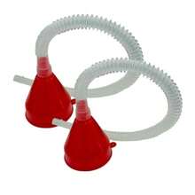 Embudo de combustible de plástico con manguera larga, embudo de aceite de plástico de boca ancha, embudo flexible universal para automoción, gasolina, motor de agua diesel, aceite, gas, combustible,(2PCS) - Multicolor - Ver 2
