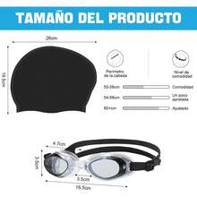 Gorros de Natación para Pelo Largo, Gorra de Silicona para Mujeres y Hombre con Gafas de Natación, Impermeable, Cómodo, Flexible, Duradero. para Pelo Largo para Mantener el Cabello Seco - 1 - Ver 7