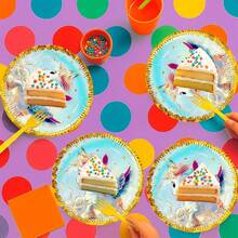 24 Pz Plato Cartón Premium Pastelero De Cumpleaños Unicornio bebé - Mi princesa 3 XV - Ver 11
