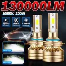 2pcs LED H1/H4/H11/9005/9006/H7 Headlight Bulbs, Car Lights, 130,000LM Halogen Lamp Conversion Upgrade Kit, H4 High/Low Beam, 6500K Cool White, 200W, Imported COB Chip, Super Focused Beam Mode 12-24V IP68 Waterproof, Built-In High-Speed Turbine Cooling Fan, Integrated With External Driver Block, Plug And Play - Gold - View 17