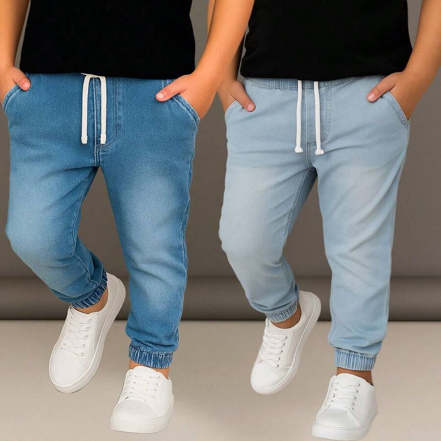 Set Of 2 Jogger Jeans With Lycra For Boys And Teens - Trung bình-nhẹ - Xem 1