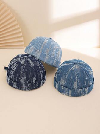 1 Peça Boné Newsboy Casual Ajustável Masculino de Cor Sólida, Desgastado e Lavado Vintage, Adequado para Uso Casual Diário, Passeios e Encontros