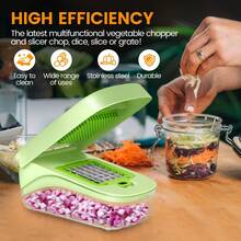 New Multifunctional Vegetable Cutter, Carrot Shredder, Potato Slicer & Dicer, Kitchen Tool - White - View 1