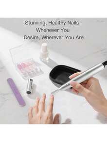 LKE Portable Nail Drill Machine, 20000 RPM & 35 Speeds, Dual Direction & USB Rechargeable, Professional For Home Manicure, Salon & Christmas Presents - 金色 - 查看 6