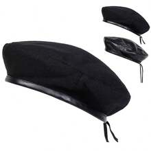 1pc Women's Solid Color Beret Hat, Fashionable Newsboy Cap, Outdoor Casual Peaked Cap Suitable For Autumn/Winter, Street, Business, Party