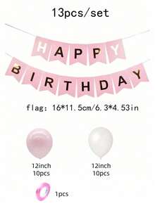 一套粉色生日快乐纸质悬挂三角旗，烫金生日快乐字母横幅，现代金属字母装饰彩旗，适合生日派对装饰、黑金生日主题、室内悬挂、拍照道具、优雅生日快乐、周年纪念装饰，男女皆宜 - 粉色 - 查看 6