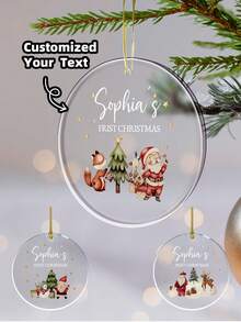 1-2 قطعة من الزينة المخصصة لعيد الميلاد، قابلة للتخصيص بالأسماء، قلادات أكريليك، مثالية للتعليق على أشجار عيد الميلاد، تتميز بتصاميم سانتا كلوز أو شجرة عيد الميلاد. مناسبة للديكور الخارجي والداخلي وحفلات الأعياد. ملونة وجميلة وشفافة، هذه الزينات الدافئة والجذابة تشكل هدايا مخصصة مثالية للآباء والأمهات والأبناء والبنات والأصدقاء والزملاء، مثالية لعيد الميلاد