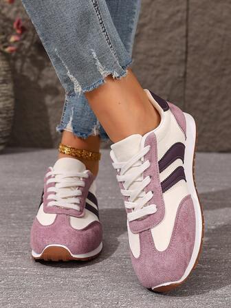 Women's Casual Sports Shoes, Non-Slip Sneakers For Spring, Summer, Lightweight Running Shoes For Students, White, Beige, Red, Leather Soft Sole Jumping Rope Shoes, Daily Casual Breathable Shock Absorbing Running Shoes, Comfortable Women Sports Shoes, Navy Blue Shoes