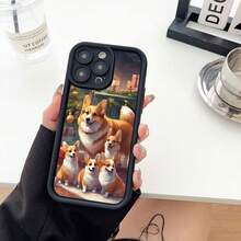 [Teléfono] Funda con diseño de cachorro Shiba Inu Corgi, estilo "Eye Staircase", divertida, elegante y con personalidad. Un teléfono sencillo y moderno para hombres y mujeres. Ideal para amantes de los perros. Un accesorio con estilo. - Negro - Ver 7