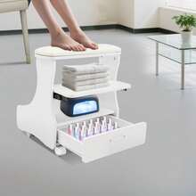 Multifunktionaler Fußbadhocker – Perfekt für Fußpflege & Massage – Robuste Bauweise mit 4 Rädern und weichem Kissen – Ideal für Schönheitssalons, Medizinische Kliniken, Friseursalons & Familienbäder, Perfekt für Fußbäder, Fußpediküren & Fußmassagen, Bequem zu bewegen & Stabil