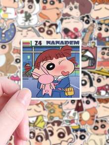 A Set Of 100PCS Crayon Shin-Chan Journal Stickers, Phone Cases, Suitcases, Tablet Computers, Guka Material Stickers, Suitable For Decorating Mobile Phones, Laptops, Suitcases, Water Cups, Skateboards, Notebooks And Guitars It Is Perfect For Daily Use
