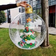 Boule de Noël gonflable de 24 pouces, sphère gonflable de Noël en PVC, décoration de Noël populaire, convient pour l'intérieur et l'extérieur, excellent cadeau pour les amis - Multicolore - Voir 4