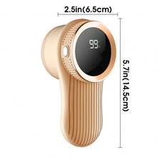 1 قطعة جهاز إزالة الوبر المحمول مع شاشة رقمية - 3 إعدادات - 6 شفرات - 800 مللي أمبير، جهاز إزالة الوبر من الأقمشة، إزالة الكرات والوبر من الملابس.