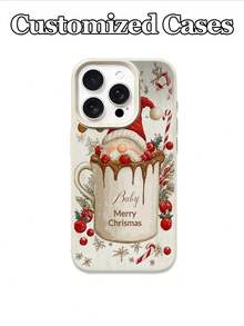 1pc Customized Text & Funny Christmas Themed Design Phone Case, Compatible With IPhone 17 Pro Max/17 Air/15 Pro Max/16 E/14 Plus/13/12/11, S24/20 Ultra/A52S/A53/A05S, Note 13 Pro Plus/Note 12 Pro Plus/Note 9, Made Of TPU Material, Personalized, Best Gift For Friends, Girlfriends, Family For Christmas,International Version, Not The Domestic Version - White - View 5