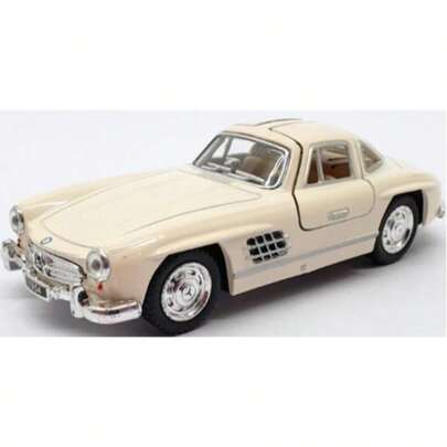 Carro Miniatura Mercedes 300SLR Antiga Clássica Colecionável Escala 1:32 Metal Pneu Detalhes Interno