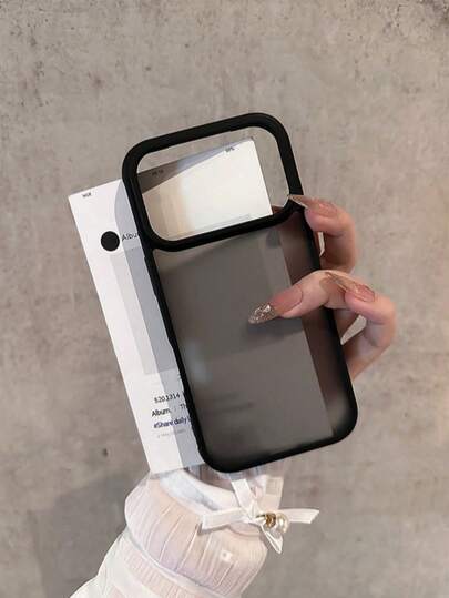 Black Solid Color Matte Transparent Phone Case 1pc Black Matte Transparent Phone Case Compatible With IPhone 17, 17 Pro, 17 Air, 17 Pro Max, 11, 11 Pro, 11 Pro Max, 12, 12 Pro, 12 Pro Max, 13, 13 Pro, 13 Pro Max, 14, 14 Pro, 14 Plus, 14 Pro Max, 15, 15 Pro, 15 Plus, 16, 16 Pro, 16 Pro Max, 16 Plus Birthday Gift Anniversary Party Gift