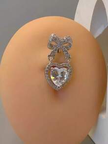 1 قطعة من خواتم ثقب السرة المقلوبة، من سبيكة التيتانيوم F136/صلب التيتانيوم، بتصميم أوروبي وأمريكي شخصي، خاتم سرة مقلوب بشكل فراشة وقلب للمراهقات، ذو سن خارجي - متعدد الألوان - مشاهدة 10