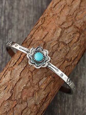 1pc Bohemian Vintage Flower Turquoise Bracelet Valentines