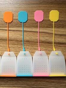 1个/2个/4个装硅胶茶漏 - 耐高温，可重复使用，适用于散装茶叶和花草茶 - 非常适合家庭、办公室和餐厅使用（颜色随机） - 彩色 - 查看 11