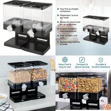 Zevro Compact Dry Food Dispenser Dual Control Black/Chrome Gift - Black - View 1