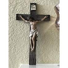 Polly House 14 Inch Jesus Nailed On The Cross Resin Stone Wall Cross Crucifix - como en la foto - Ver 3