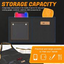 A Fun I'Not Spoiled, My Husband Just Loves Me Chef Apron With Adjustable Tie And 2 Pockets - Suitable Women And Men And Kitchen Apron Cooking, Baking, BBQ Cute Couple - Durable Polyester Material With Heart Design And Playful Message Suitable Women's Kitchen Apron Suitable Men's Kitchen Apron With Pockets Suitable Cooking Funny Apron - Black - View 5