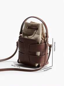 New Fashion Crossbody Bucket Bag, Luxury Design Handbags For Ladies, Women's Leisure Outdoor Shoulder Bag - Brown - View 5