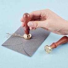 Initial S Wax Seal Stamp Alphabet Letter Vintage Sealing Stamp Olive Leaves Medieval Classic 25mm Removable Brass With Wooden Handle Wedding Invitations Cards Envelopes - 字母V - 查看 4