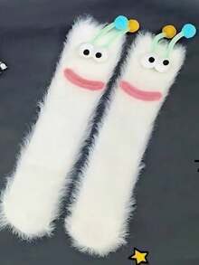 1 Pair Cute & Unique Plush Socks - Soft & Warm Winter Socks With Cartoon Prints, Hand Washable, Multiple Colors Available, Suitable For Indoor & Outdoor Wear, Cozy House Slippers, Fun Sock Design, Soft Texture, Warm And Comfortable. - Multicolor - View 13