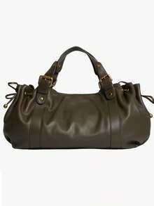 Túi xách nữ thiết kế xếp ly dây rút cổ điển, túi tote cỡ lớn sang trọng của nhà thiết kế, túi công sở bằng da PU mềm mại, túi đô thị chất lượng cao. - Nhiều màu - Xem 14