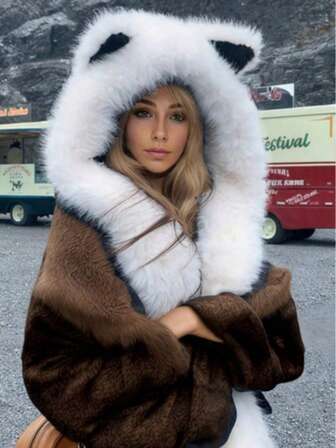 1 pieza Gorro de oreja de gato suave y esponjoso con bufanda, gorro de punto lindo y cálido para el invierno, gorro de piloto ligero con orejas de zorro de peluche con bufanda, adecuado para ciclismo en otoño e invierno