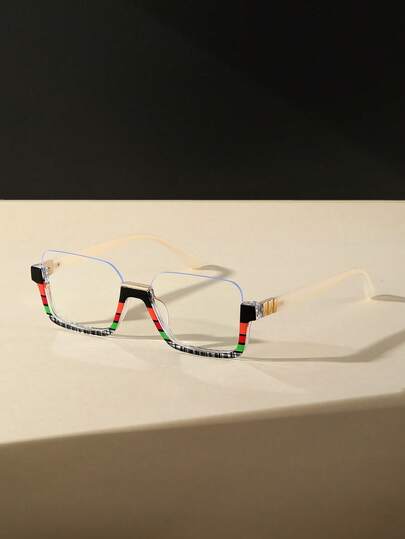 1 st Unisex Retro Minimalistiska Halvbågsglasögon, Personliga Parglasögon