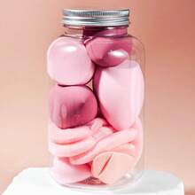 14 pezzi Set di spugnette per trucco e cuscinetti in velluto con contenitore, spugnette bagnate/asciutte multifunzione per liquidi, fondotinta, cipria, correttore, crema, economico, riempimento calze, trucco, accessori per il trucco, roba economica, regali, regali per donne, regali di Natale