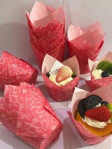 50 cốc nướng bánh Tulip + 100 giấy lót bánh cupcake - Giáng sinh - Xem 4