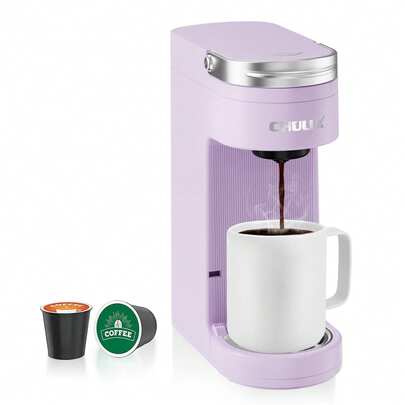  CHULUX One Cup Capsule Coffee Maker, One Button Fast Brewing Camping Coffee Machine, Lavender