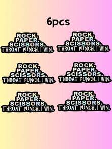 1/3pcs Fun Text Sticker - Rock Paper Scissors Throat Punch Decal, Tear-Resistant Paper, High-Quality Printing For Phone, Computer, Water Bottle - Humorous Gift For Family And Friends Stickers Scrapbook Supplies Funny Stickers Laptop Stickers Kindle Phone Stickers - Multicolor - View 15