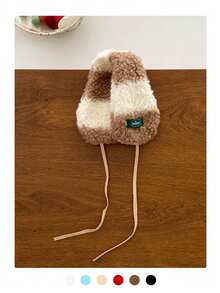 带耳罩的条纹露指保暖手套，温暖又可爱，适合女孩的冬季套装；带耳罩的条纹露指毛绒手套，温暖又时尚，适合女孩的冬季套装 - 羊羔毛-耳罩 - 查看 19