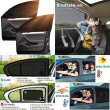 ANNA TOSANI 2 Pack Parasol de Coche, Parasol para Protección Solar Coche, Doble Tejido para Máxima Protección Rayos y Anti-Mosquitos(default) - Multicolor - Ver 1